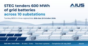 STEG battery energy storage tender: 300 MW / 600 MWh across 10 substations, bids due 29 October 2026