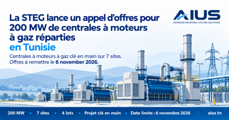 Appel d’offres STEG 200 MW en Tunisie